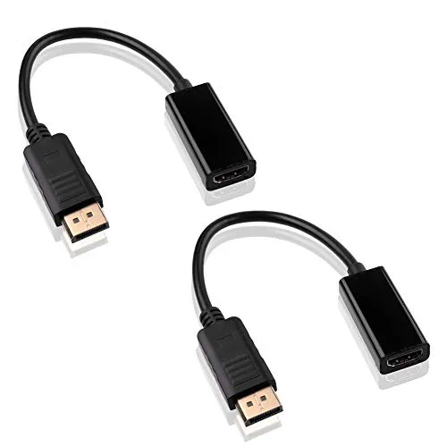 SIENOC Adattatore DisplayPort a HDMI , Cavo DP Maschio su HDMI Femmina, Adattatore Convertitore Video audio converter PC Latop, Confezione da 2