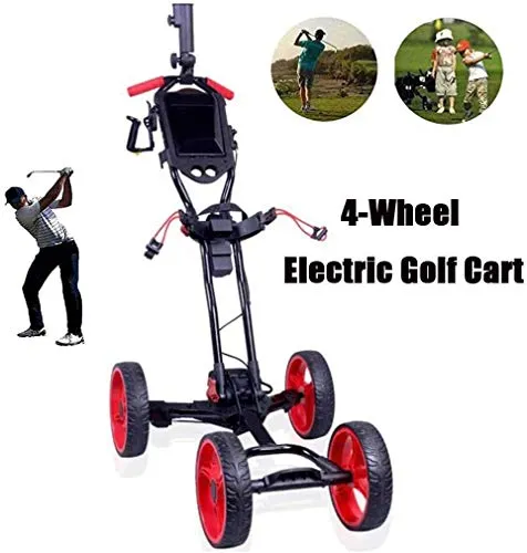 XINTONGSPP Outdoor elettriche di Carrello Golf, Pieghevole a 4 Ruote Golf Push Cart, Facile trasporta e Si muovono, per Amanti del Golf (10KG)