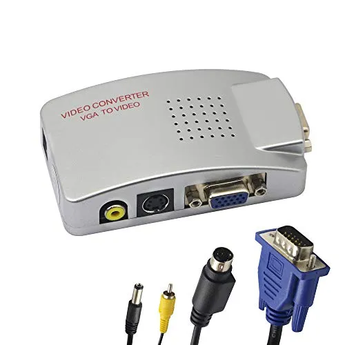 Adattatore da VGA a RCA, convertitore AV composito da S-VIDEO a VGA, per HDTV, monitor, laptop, desktop, PC. di Fengqlong