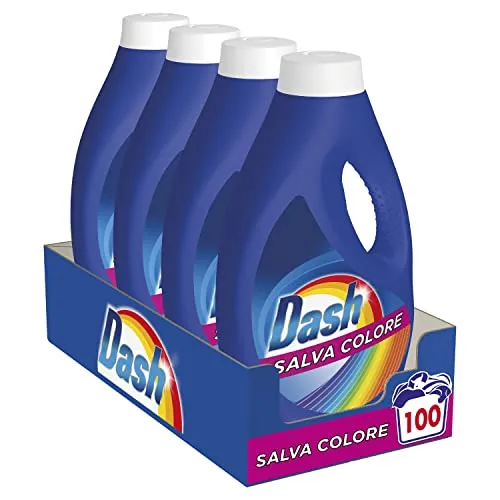 Dash Detersivo Lavatrice Liquido, 100 Lavaggi (4 x 25), Specifico per Capi Colorati, Maxi Formato, Pulizia Profonda per Tutti i Capi