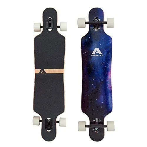 Longboard Apollo Nebula Special Edition Tavola Completa con Cuscinetti a Sfera ABEC High Speed incl. Skate T-Tool, Drop Through Freeride Skating Cruiser Boards Tavole