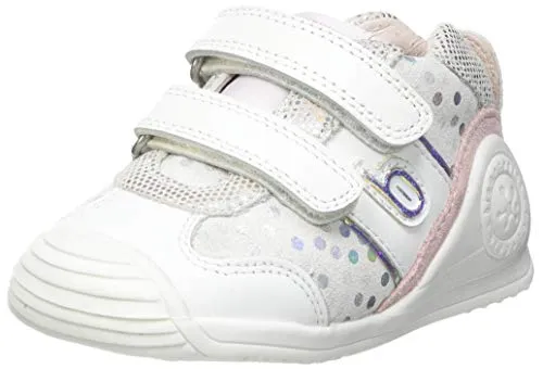 Biomecanics 212121-B, Scarpe da Ginnastica Bimba 0-24, Bianco Y Puntos Sauvage 2 Y Estampado, 24 EU