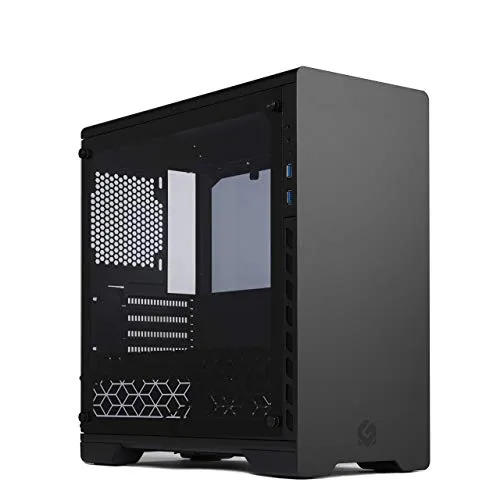 MetallicGear Neo Aluminium Tempered Glass MATX Premium Computer Case - Black
