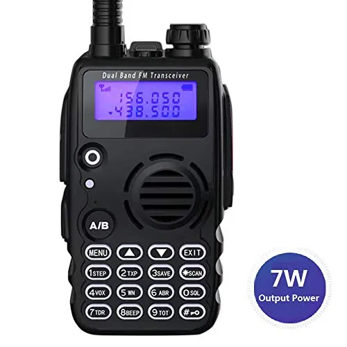 Radioddity GA-5S Radio ricetrasmittente Dual Band UHF VHF tre livelli di Potenza 7W/5W/1W con torcia di illuminazione, batteria da 1800mAh ed auricolare
