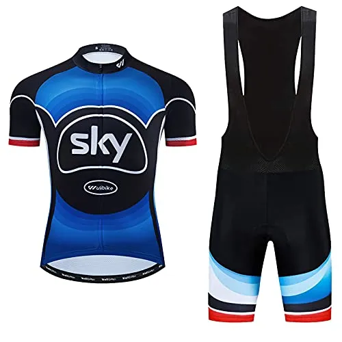 logas Abbigliamento Completo Ciclismo Uomo Tuta Bici da Corsa Estivo Maglia MTB Manica Corta + Pantaloncini Imbottiti