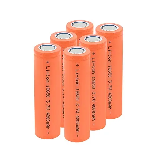 N Nuova Batteria 18650 agli ioni di Litio 3.7 v 4800 mAh 18650 batterie Ricaricabili al Litio per fari Giocattoli batterie Torcia 6Pieces