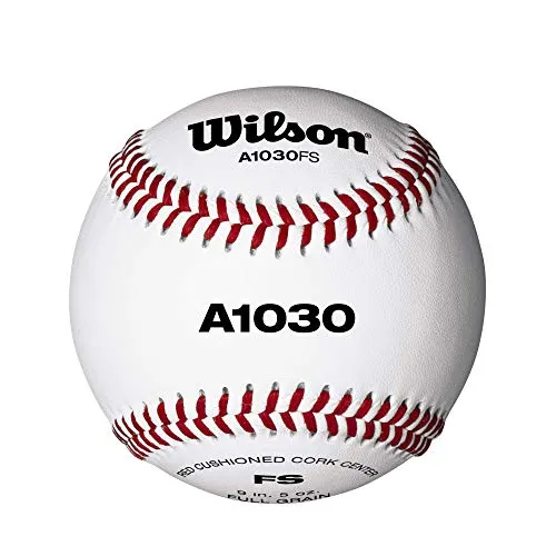 Wilson A1030 Championship Series Flat Seam, Palla da Baseball E Softball Unisex – Adulto, Bianco, 9" FS, 1 unite