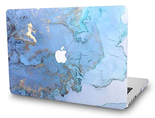 L2W Custodia MacBook PRO Vecchia 13 Pollici con unità CD (Rilasciato nel 2009~2011) Modello A1278 Plastica Rigida Sottile e Protettiva Stampare Cover con Rilievo,Marmo Blu