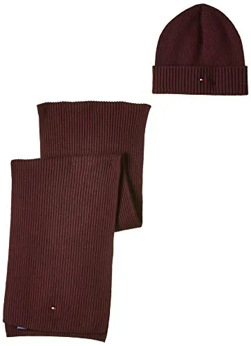 Tommy Hilfiger Pima Cotton Scarf & Beanie Gp Set sciarpa, cappello e guanti, (Purple Vih), unica (Taglia Produttore: OS) Uomo