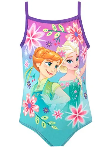 Disney Costume da Bagno per Ragazze Frozen Viola 3-4 Anni