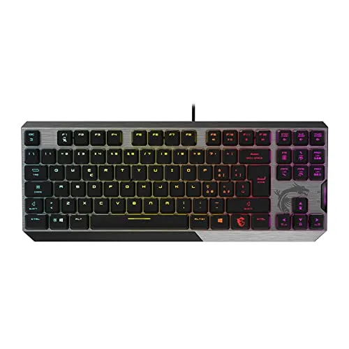 MSI Vigor GK50 Low Profile IT TKL (80%) Tastiera Gaming Meccanica (Kailh LP White), retroilluminazione LED RGB Mystic Light per singolo tasto, design tasti ottagonale, Layout ITALIANO QWERTY