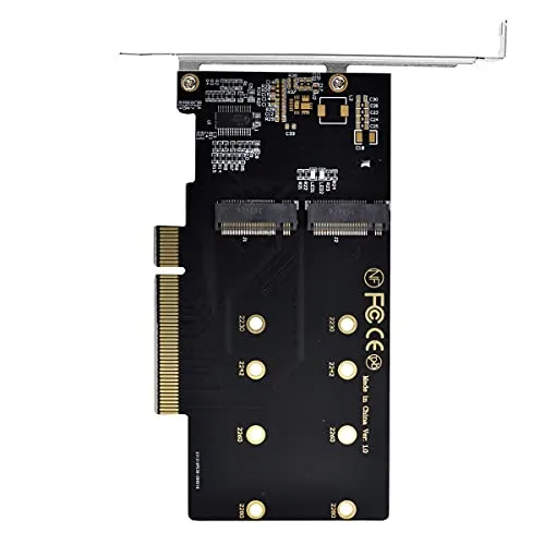 Chenyang Dual 2X NVME M.2 AHCI a PCIE Express 3.0 Gen3 X8 X16 Raid Card VROC Raid0 Hyper Adapter (supporta solo schede madri con canali PCI-E staccabili)