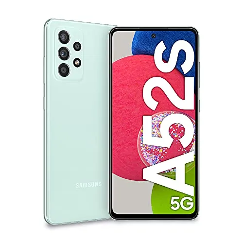 Samsung Galaxy A52s 5G Smartphone, Display Infinity-O FHD+ da 6,5 pollici, 6GB RAM e 128GB di memoria interna espandibile, Batteria 4.500 mAh e Ricarica Ultra-Rapida Green [Versione Italiana]