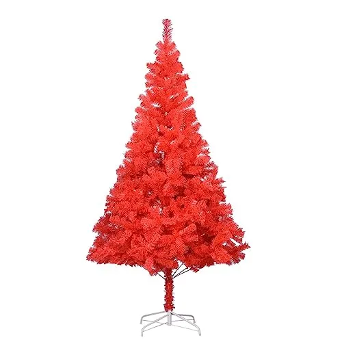 vidaXL - Künstlicher Weihnachtsbaum mit Ständer Rot 180 cm PVC