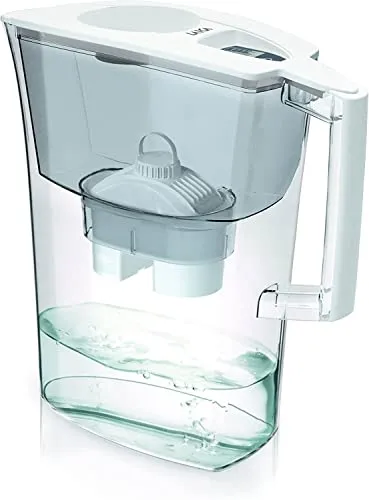 Laica Prime Line Caraffa Filtrante Acqua E 1 Cartuccia Filtrante Acqua Bi-Flux 30 Giorni - Caraffa Filtrante Prime Elegance con Coperchio A Riempimento Rapido, capacità Totale 3 L, Acqua Filtrata 2 L