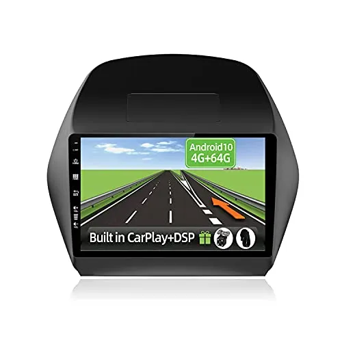 YUNTX Android 10 2 Din Autoradio per Hyundai Tucson IX35(2010-2015)-4G+64G-[Integrato CarPlay/Android auto/DSP]- Gratuiti 4-LED Camera&MIC -Support DAB/Controllo del Volante/360 Camera/MirrorLink