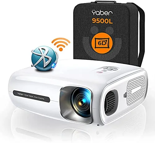 YABER Pro V7 9500L 5G Proiettore WiFi Bluetooth, Auto 6D Correzione Trapezoidale&4P/4D, Infinity Zoom, HD Proiettore di Film Home &Outdoor Videoproiettore 4k per PPT/iOS/Android ecc.