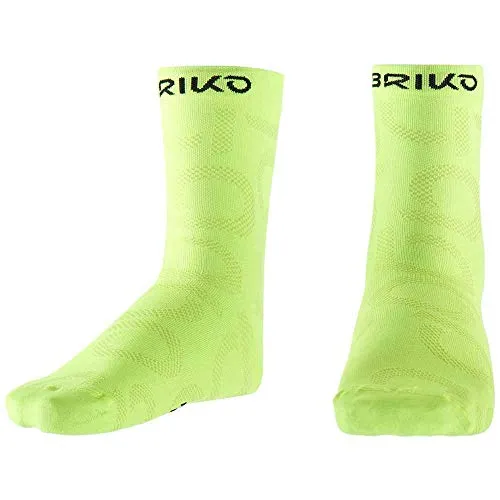 Briko Medium Socks 13 Cm Calzini da Ciclismo, Lime Verde, XL Unisex-Adulto