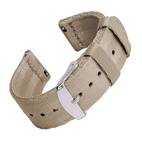 Archer Watch Straps | Cintura di Sicurezza Cinturino di Nylon Ricambio Sgancio Rapido Cinghia Orologio per Donne e Uomini, Orologi e Smartwatch | Kaki, 20mm