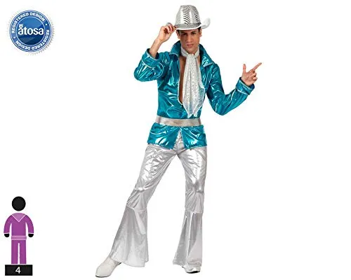 Atosa-38995 Costume Disco, Celeste, XS-S (38995)