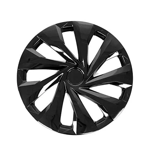 OMAC - Set di copri cerchi da 15” per auto, in ABS, 1 set da 4 pezzi di cerchi anteriori e posteriori (nero)