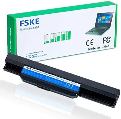 FSKE® A32-K53 A41-K53 Batteria per Portatile ASUS X53S K53SV K53S K53 X54H X54C A54C A53S A54H K53E P53E X53E Serie Notebook Battery, 6-Celle 10.8V 5000mAh