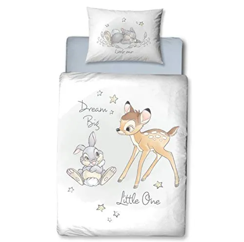 Biancheria da letto per bambini Bambini ☆ Biancheria da letto per bambini per ragazze e ragazzi ☆ Disney Bambi & Tamburino – 1 federa 40 x 60 + 1 copripiumino 100 x 135 cm