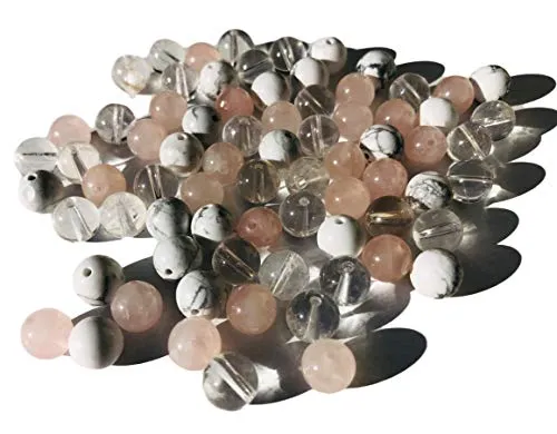 Paradiso con strass ca. 100 pezzi pietre preziose 8 mm quarzo rosa Howlit cristallo di rocca gioielli fai da te pietre preziose perle gioielli.