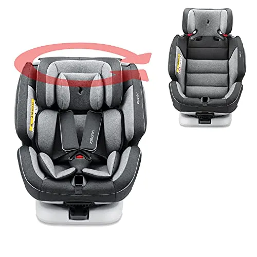 Gruppo 0+/1/2/3 (0-36kg) seggiolino auto isofix 360° girevole - indietro alla strada 0-18kg - Fodera comfort - Protezione laterale - Migo