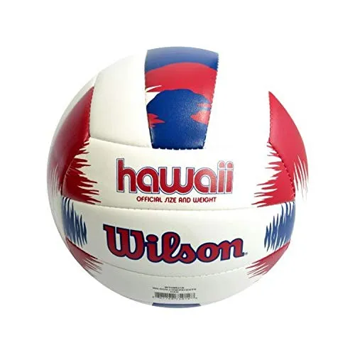 Wilson, Pallone da beach volley, AVP Hawaii, Rosso/Blu, Pelle sintetica, Outdoor, Dimensioni ufficiali,  WTH80219XB