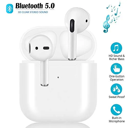 Cuffie Bluetooth Auricolari Bluetooth Senza Fili Cuffie In-EarCancellazione Rumore con Mic Auricolari Wireless 5.0 Sportivi con Custodia da Ricarica compatibili con Apple Airpods Android iPhone