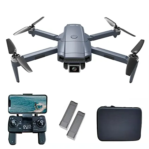 le-idea IDEA32 Drone Quadcopter GPS Pieghevole con Fotocamera Professionale 4K HD, Posizionamento del Flusso Ottico, Motore Brushless, Modalità Headless, Drone FPV Wifi 5GHz per Principianti/Adulti