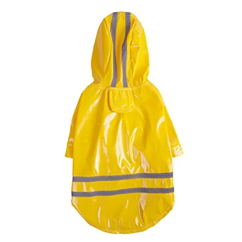 UEETEK Impermeabile Cane Giubbotto Gilet Catarifrangente Cane Abbigliamento Cappottino Cane Giallo Taglia L