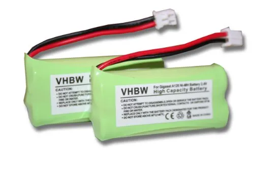 vhbw 2x NiMH batteria 700mAh (2.4V) per telefono cordless Siemens Gigaset AS140 Duo, AS15, AS150 come V30145-K1310-X359, V30145-K1310-X383.