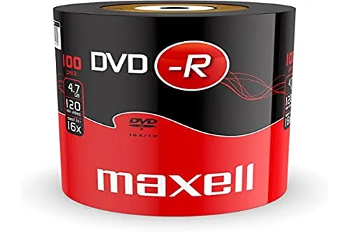 DVD-R Maxell 16X, 4,7GB in shrink da 100 pezzi