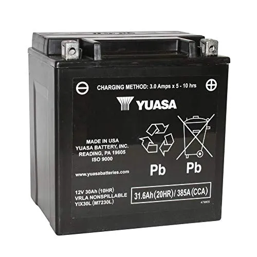 BATTERIA 12V -30Ah YIX30L YUASA SENZA MANUTENZIONE GEL PRONTO ALL USO(LUNG 166x126x175)