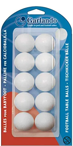 Garlando - Palline da Calcio Standard Unisex, 33,1 mm, Colore: Bianco