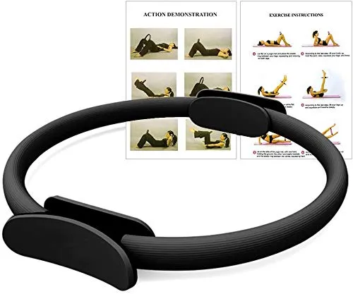 YHYWHY Anello per Pilates Pilates Ring Circle, Yoga Ring Loop Training Device Double Handle Pilates Yoga Ring Exercise Circle for Fat Burning Core Training