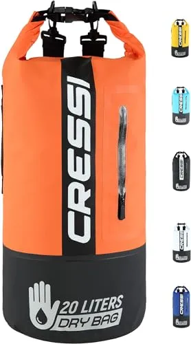 Cressi Dry Bag Premium, Sacca/Zaino Impermeabile per attività Sportive Unisex Adulto, Nero/Arancio/Bicolore, 20 L