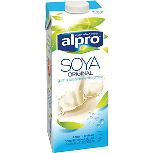 4 x BOTTIGLIA BEVANDA ALLA SOIA ALPRO SOYA ORIGINAL LATTE COLAZIONE DOLCE 1 LITRO