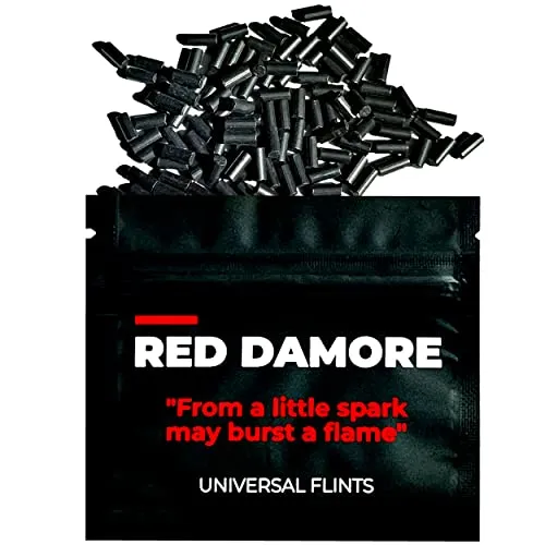 RED DAMORE 100 x Pietrine universali per accendino, pietre focaie, pietra focaia, compatibile con la maggior parte degli accendini - nero