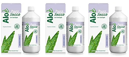 Erboristeria Magentina Aloè - Puro Succo d'Aloe Vera con Mirtillo 3x1000ml [3 Litri]