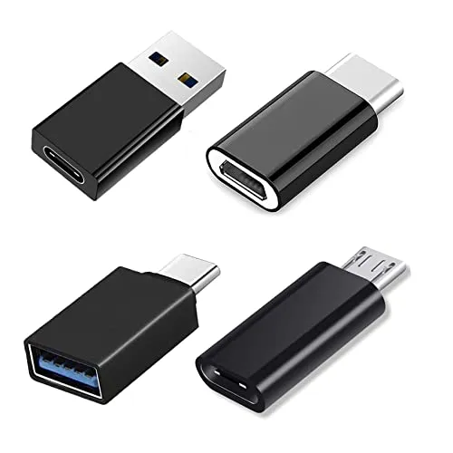 iJiGui Adattatore USB C a USB 3.0 OTG [4 pezzi], , Adattatore USB C a Micro USB, Trasferimento Dati per MacBook, Phone 13 12, Galaxy S9