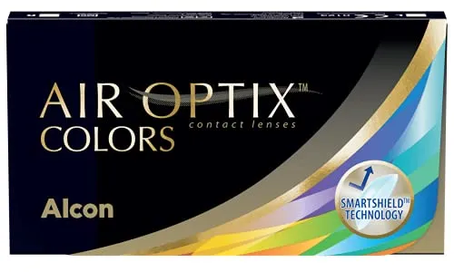 Air Optix Colors Lenti a Contatto Mensili, Colore Sterling Gray, 2 Lenti, BC 8.6 mm, DIA 14.2 mm, 0,00 Diottrie - Senza Gradazione