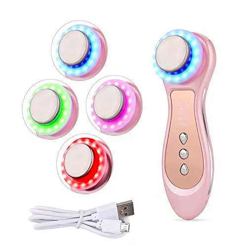 HWHSZ EMS Massaggiatore di Bellezza per Il Viso Microcorrente 4 Colori LED Fotone Ringiovanimento della Pelle Rafforzamento del Viso Peeling Macchina di Sollevamento per La Cura della Pelle