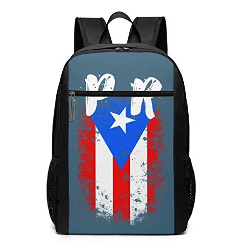 Puerto Rico PR Flag Unisex Multiuso Borsa a Tracolla Zaini Scuola Libreria Casual Daypack Laptop Bag 17in Bandiera di Puerto Rico Pr Puerto Rico PR Flag