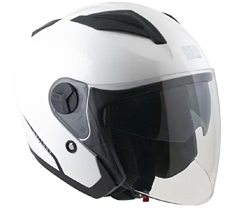 CGM Apache, Casco Moto Jet Uomo, Bianco, M (57-58cm)