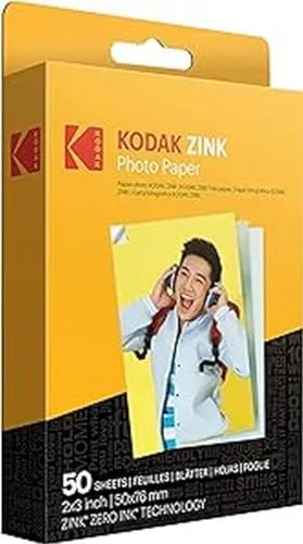 Kodak Carta fotografica Zink Premium 2x3 pollici (50 fogli) compatibile con fotocamere e stampanti Kodak PRINTOMATIC, Kodak Smile e Step