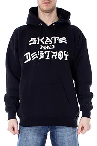 Thrasher Skate And Destroy Pullover Hood Black Large