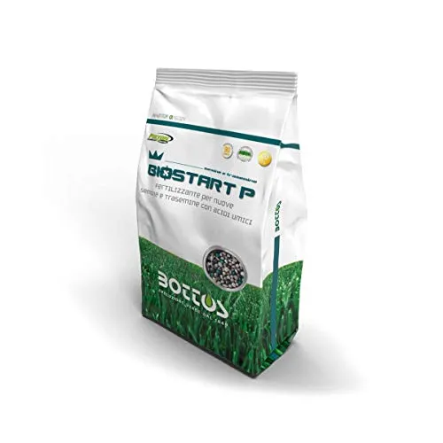 Bottos,Fertilizzante per tappeto erboso Bio Start 10kg (dose per 400mq),Concimazione starter a base di fosforo per velocizzare la germinazione e migliorare l'assorbimento minerale